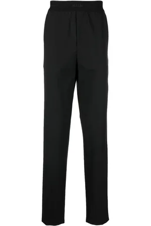 Msgm Pantalon droit à taille à logo