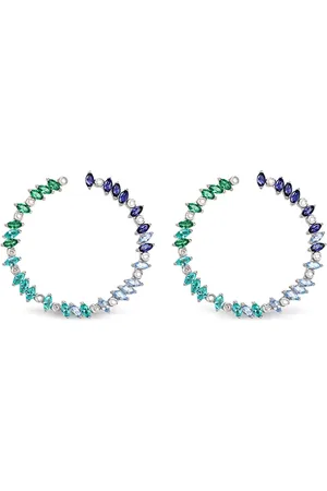Lark & Berry Créoles Rainbow Veto Aqua en sterling