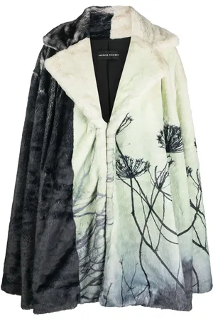 Barbara Bologna Manteau en fourrure artificielle à imprimé graphique