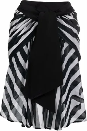 Saint Laurent Jupe rayée à design asymétrique (1988)