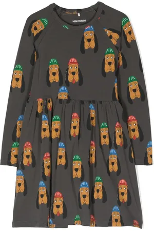 Mini Rodini Robe mi-longue à imprimé graphique