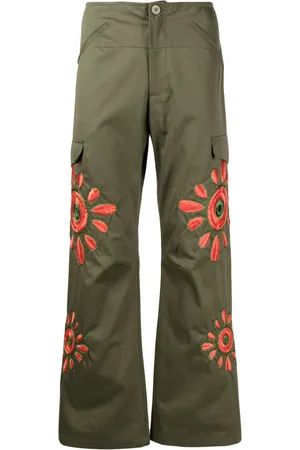 Bluemarble Pantalon droit brodé à poches cargo