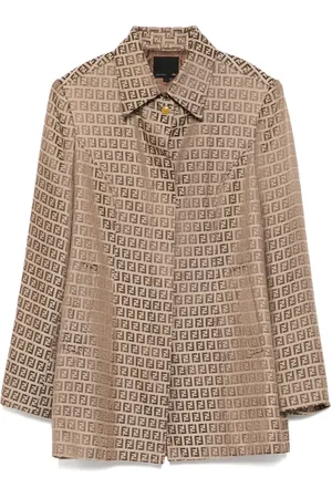 Fendi Manteau à motif Zucchino (années 1980-1990)