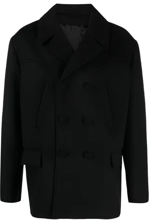 Balmain Manteau croisé à logo brodé