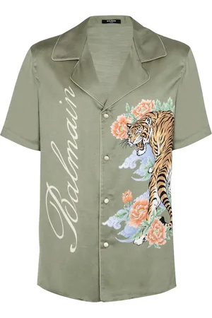 Balmain Chemise à motif tigre imprimé