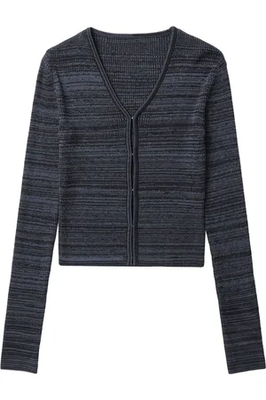 Low Classic Cardigan nervuré à col v