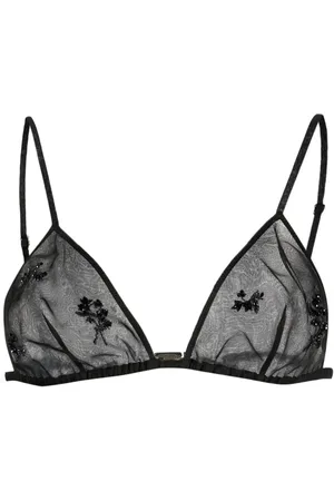 Prada Soutien-gorge en soie à détails brodés