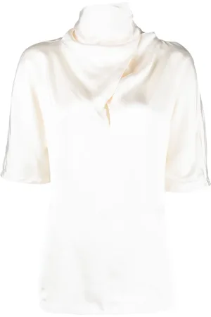 Jil Sander Blouse en soie à col montant