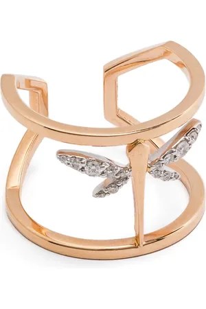 ANAPSARA Bague Mini Dragonfly en or 18ct pavée de diamants