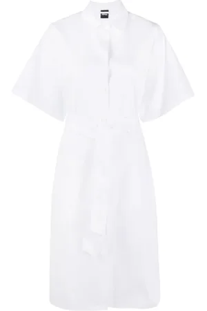 Aspesi Robe-chemise en coton à manches courtes
