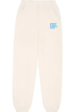 Sporty & Rich Pantalon de jogging en coton à slogan imprimé