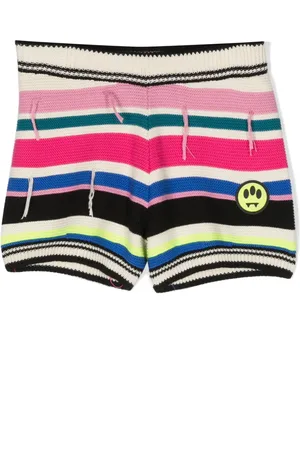 BARROW Short rayé en maille à patch logo