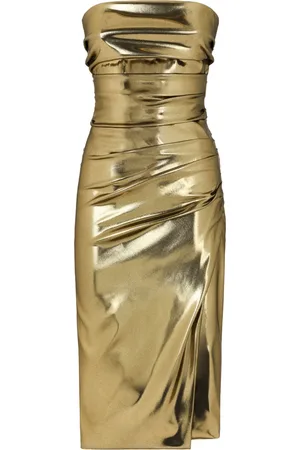 Dolce & Gabbana Robe-bustier en satin à effet ciré