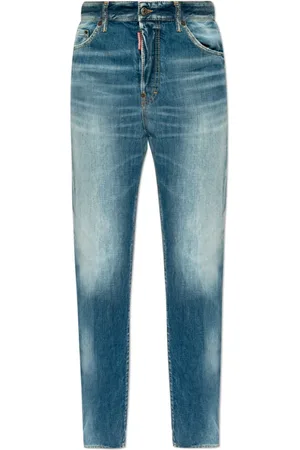 Dsquared2 Jean droit Navy Lazy à effet superposé