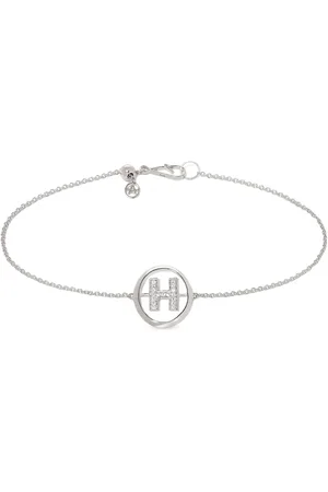 ANNOUSHKA Bracelet en or blanc 18ct à initiale H ornée de diamants