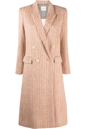 ALYSI Manteau croisé à effet brossé