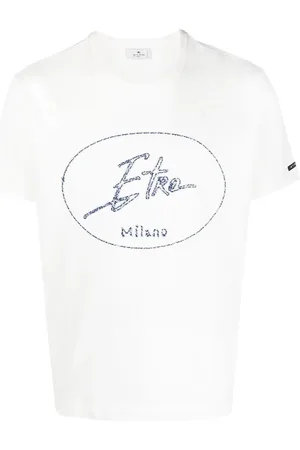 Etro T-shirt en coton à logo brodé