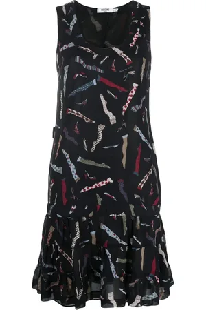 Moschino Robe évasée à imprimé graphique (années 2000)