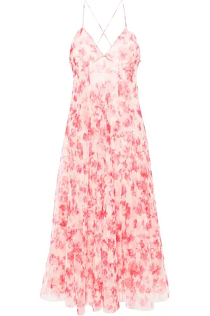 Serafini Robe mi-longue en tulle à fleurs