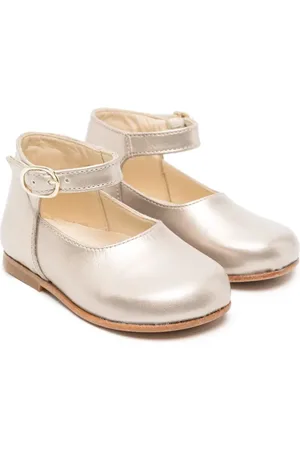 BONPOINT Ballerines en cuir à design métallisé