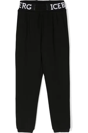 Iceberg Pantalon en coton à taille à logo