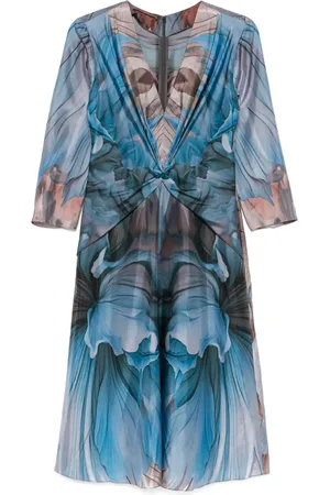 Alberta Ferretti Robe mi-longue à imprimé abstrait