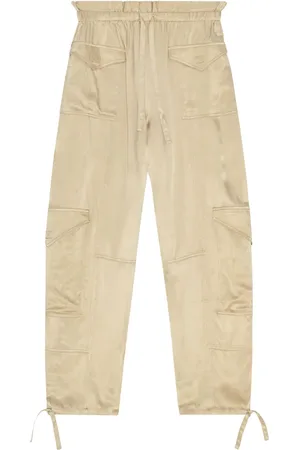 Ganni Pantalon en satin à taille élastiquée