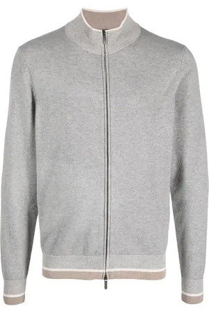 PESERICO SIGN Cardigan en maille fine à bords rayés
