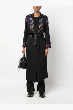 FORTE FORTE Manteau brodé à taille nouée