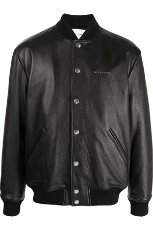 1017 ALYX 9SM Veste en cuir grainé à logo imprimé