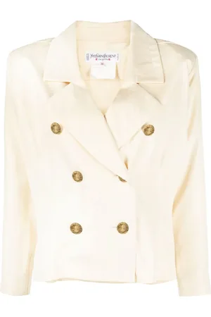 Saint Laurent Veste crop à boutonnière croisée (années 1980)