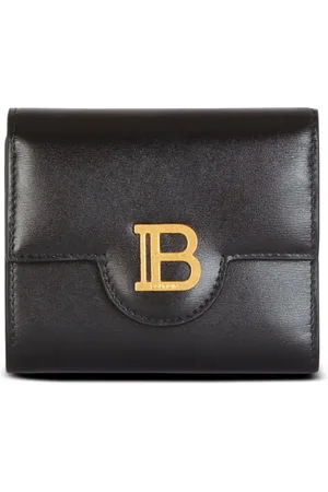 Balmain Portefeuille pliant B-Buzz en cuir