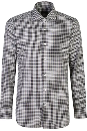 BARBA Chemise en coton à carreaux