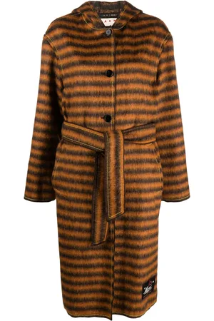 Marni Manteau rayé à capuche