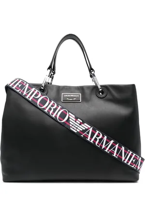 Emporio Armani Sac à main en cuir à plaque logo