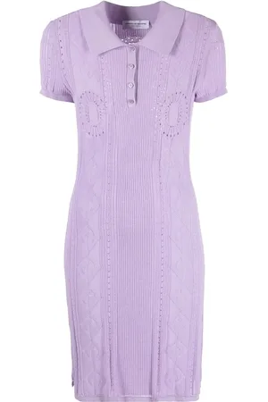 Marine Serre Robe de tennis en maille pointelle