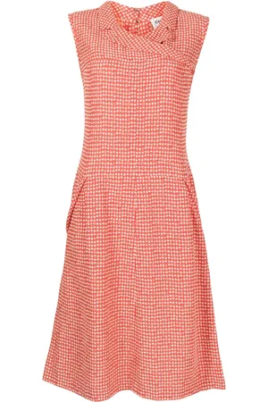 CHANEL Robe mi-longue à carreaux CC (2001)