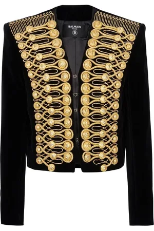 Balmain Veste en velours à broderies