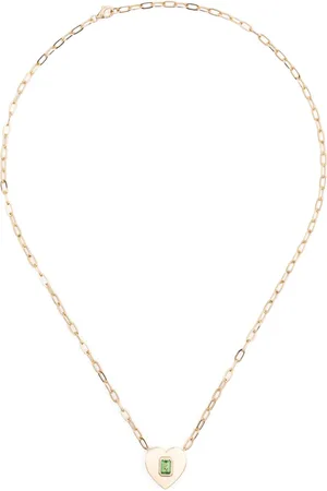Roxanne First Collier Heart en 14ct serti de grenat vert