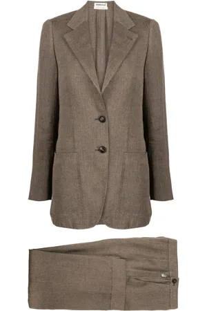 Hermès Tailleur-jupe en soie à simple boutonnage (années 1990-2000)