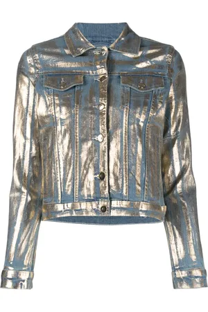 Madison.Maison Veste en jean à effet métallisé