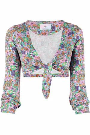 Chiara Ferragni Haut cache-cœur crop à fleurs