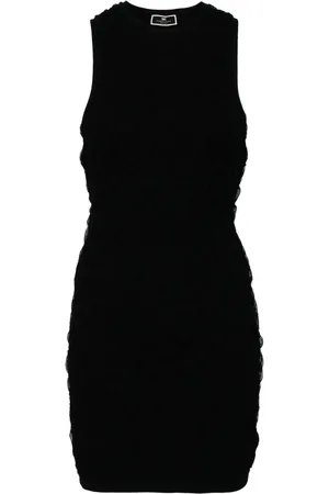 Elisabetta Franchi Robe courte en maille à effet de gaze