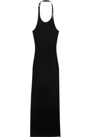 Courrèges Robe en maille nervurée à coupe longue