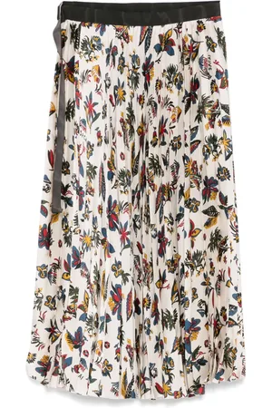 SACAI Jupe mi-longue à fleurs