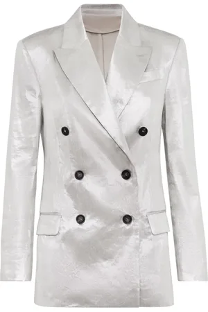 Brunello Cucinelli Blazer métallisé à boutonnière croisée