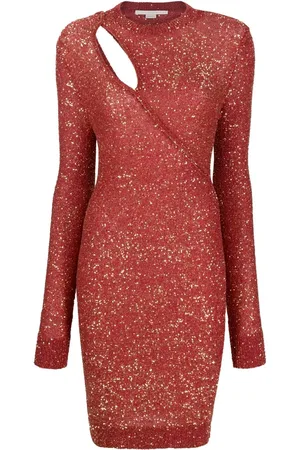 Stella McCartney Robe brodée de sequins à découpes