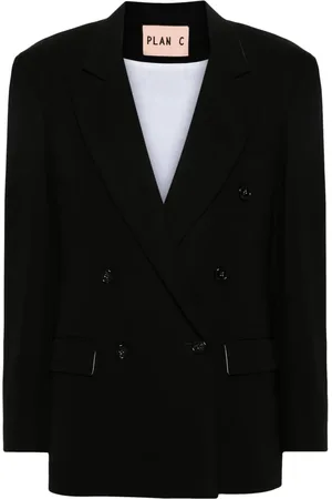 Plan C Blazer en coton à boutonnière croisée