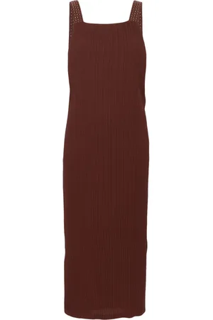 ALYSI Robe mi-longue à bretelles tressées
