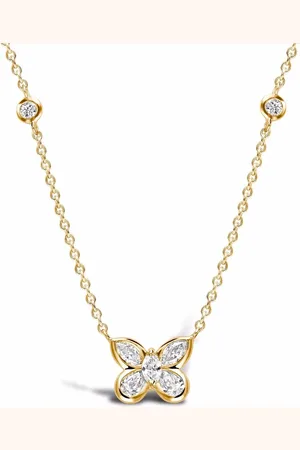 Pragnell Collier Butterfly en 18ct à pendentif orné de diamants